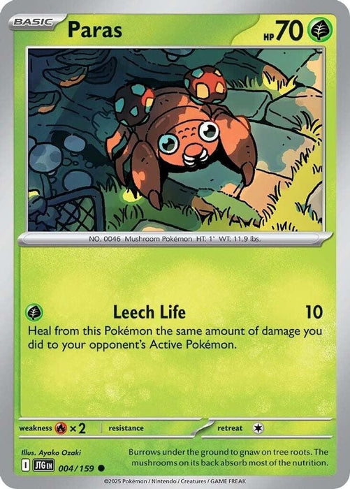 Paras (#004/159) (SV09: Journey Together) Near Mint Reverse Holofoil