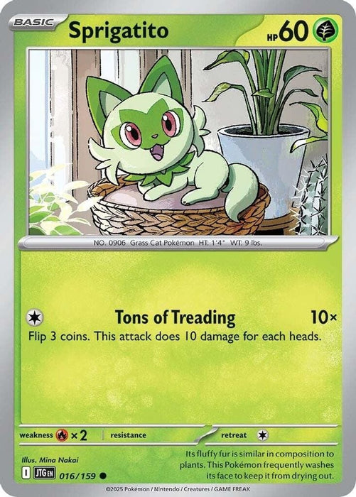 Sprigatito (#016/159) (SV09: Journey Together) Near Mint Reverse Holofoil