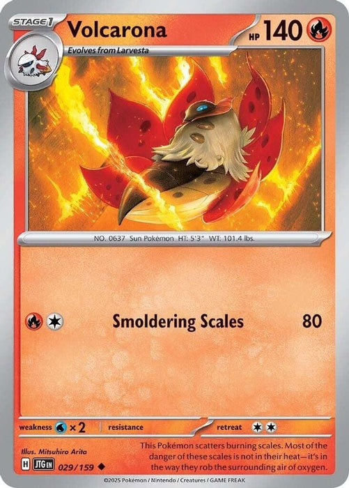 Volcarona (#029/159) (SV09: Journey Together) Near Mint Reverse Holofoil