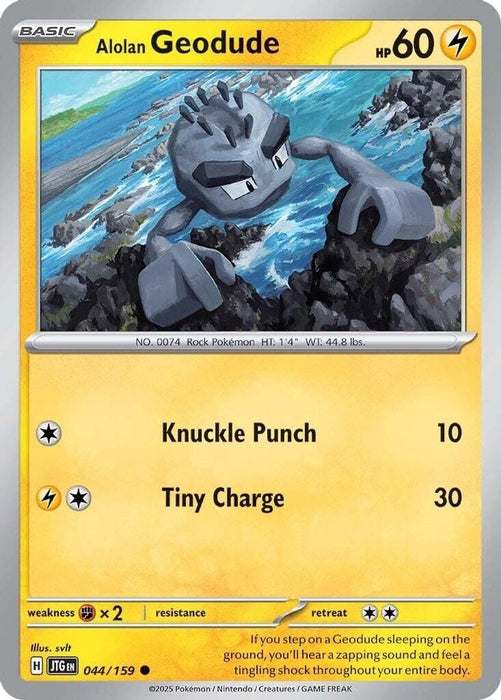 Alolan Geodude (#044/159) (SV09: Journey Together) Near Mint Reverse Holofoil