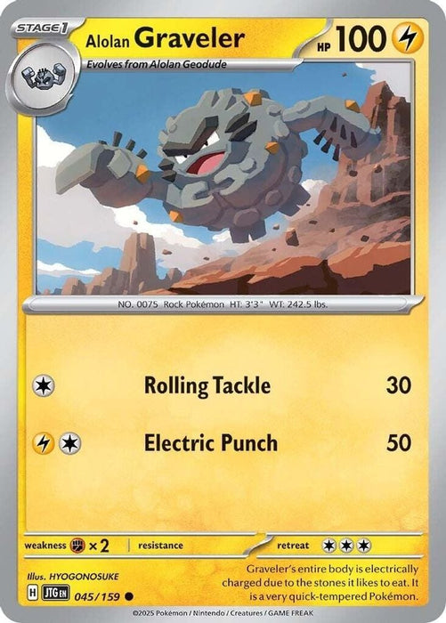 Alolan Graveler (#045/159) (SV09: Journey Together) Near Mint Reverse Holofoil