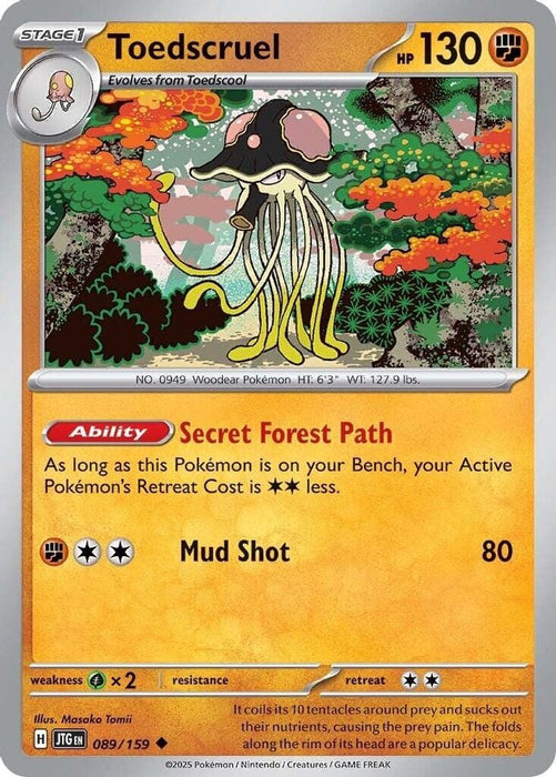 Toedscruel (#089/159) (SV09: Journey Together) Near Mint Reverse Holofoil