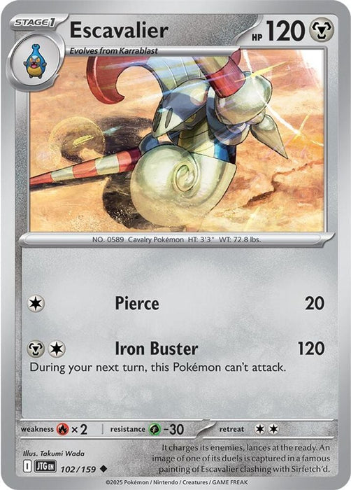 Escavalier (#102/159) (SV09: Journey Together) Near Mint Reverse Holofoil