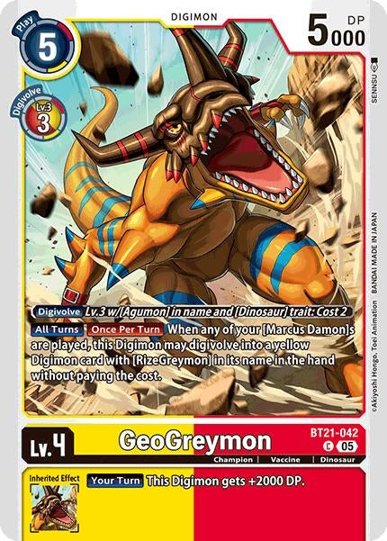 Image for GeoGreymon (BT21-042 C) - Digimon Card Game