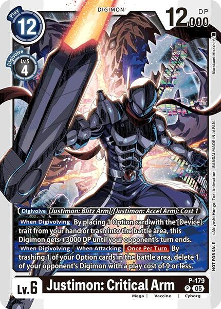 Image for Justimon: Critical Arm (Store Tournament 2025 Vol.2 Participation Pack) (P-179 P) - Digimon Card Game