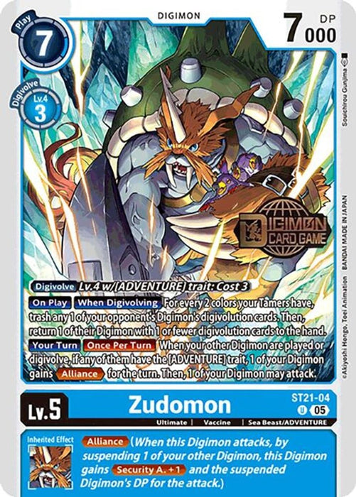 Zudomon (#ST21-04 U) (Starter Deck 21: Hero of Hope Release Event Cards) Near Mint Foil
