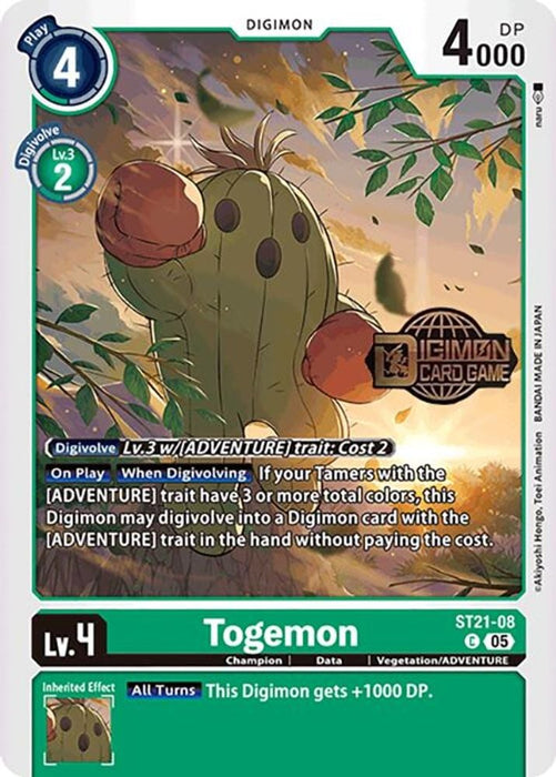 Togemon (#ST21-08 C) (Starter Deck 21: Hero of Hope Release Event Cards) Near Mint Foil
