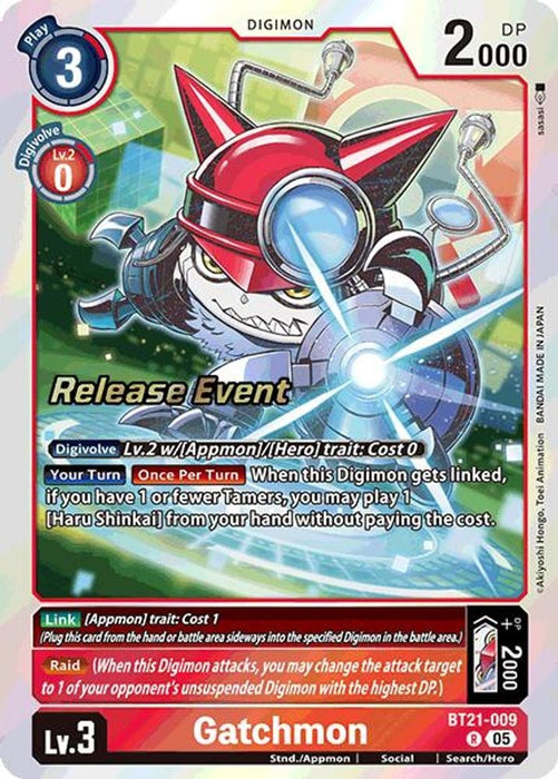Gatchmon (#BT21-009 R) (World Convergence Release Event Cards) Near Mint Foil
