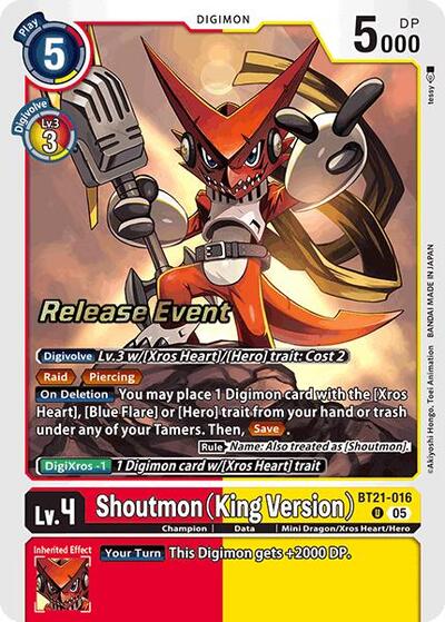 Shoutmon King Version (#BT21-016 U) (World Convergence Release Event Cards)