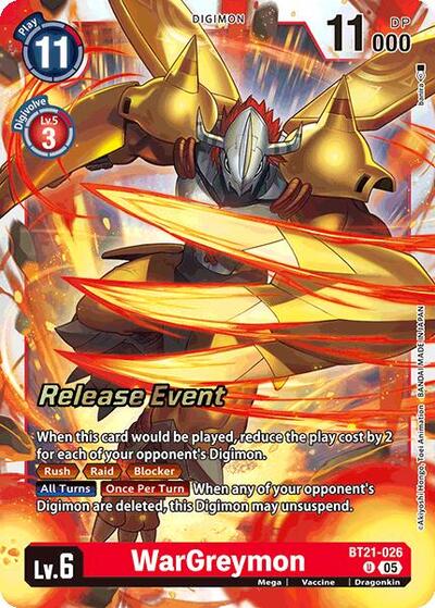 WarGreymon (#BT21-026 U) (World Convergence Release Event Cards)