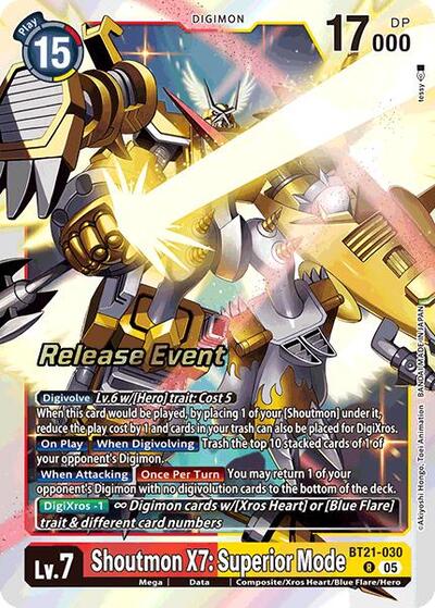 Shoutmon X7 Superior Mode (#BT21-030 R) (World Convergence Release Event Cards)