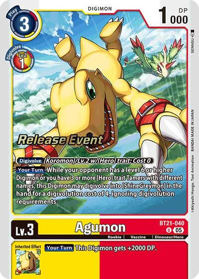 Agumon BT21 040 (#BT21-040 U) (World Convergence Release Event Cards)