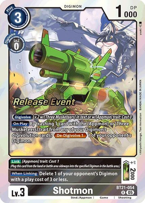 Shotmon (#BT21-054 R) (World Convergence Release Event Cards) Near Mint Foil