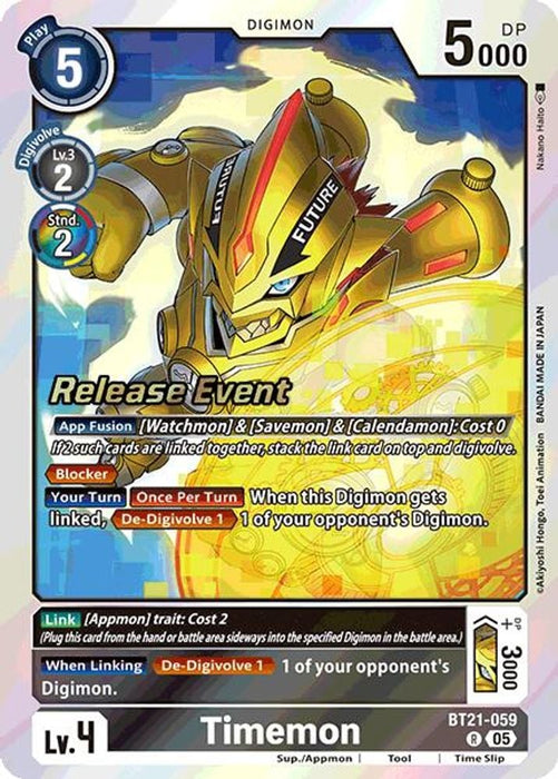 Timemon (#BT21-059 R) (World Convergence Release Event Cards) Near Mint Foil