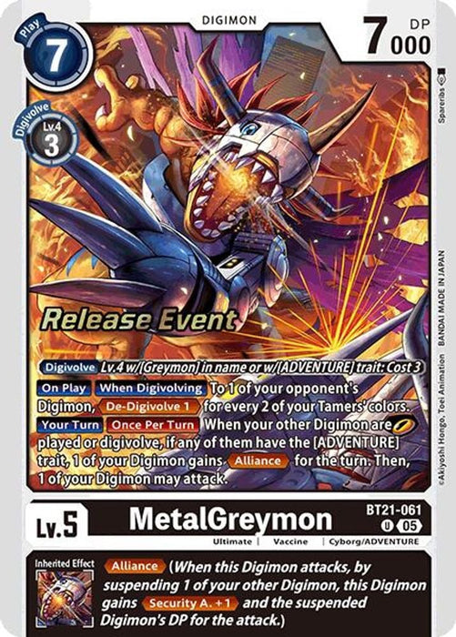 MetalGreymon (#BT21-061 U) (World Convergence Release Event Cards) Near Mint Foil