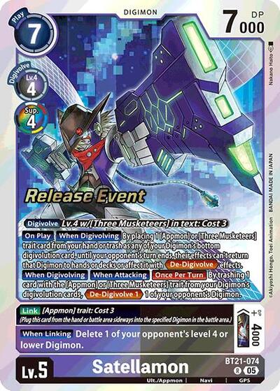 Satellamon (#BT21-074 R) (World Convergence Release Event Cards)