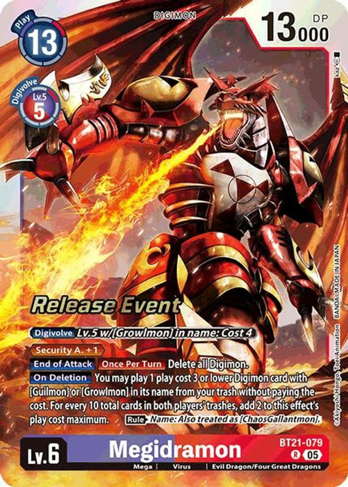 Megidramon (#BT21-079 R) (World Convergence Release Event Cards) Near Mint Foil