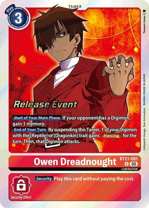 Owen Dreadnought (#BT21-081 R) (World Convergence Release Event Cards) Near Mint Foil
