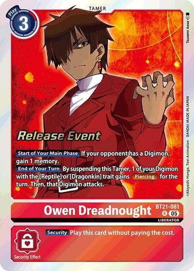 Owen Dreadnought (#BT21-081 R) (World Convergence Release Event Cards)