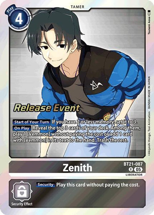 Zenith (#BT21-087 R) (World Convergence Release Event Cards) Near Mint Foil