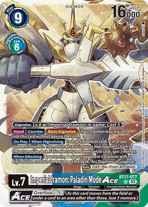 Imperialdramon: Paladin Mode ACE (World Convergence Release Event) (#BT17-077 SR) (World Convergence Release Event Cards) Near Mint