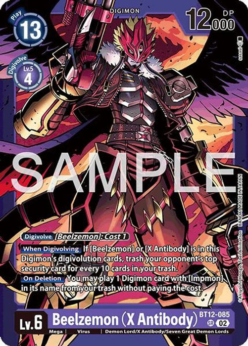 Beelzemon (X Antibody) (#BT12-085 SR) (Limited Card Pack -Billion Bullet-) Near Mint Foil