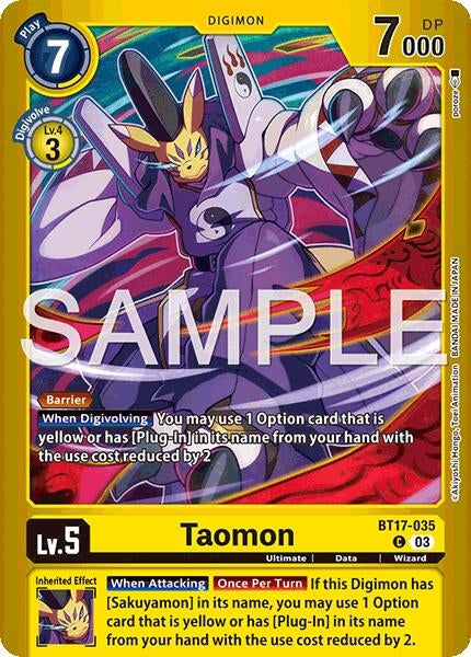Image for Taomon (BT17-035 C) (Limited Card Pack -Billion Bullet-) - Digimon Card Game