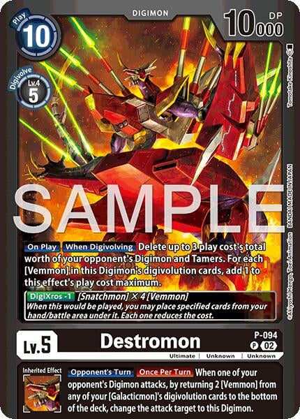 Image for Destromon - P-094 (P-094 P) (Limited Card Pack -Billion Bullet-) - Digimon Card Game