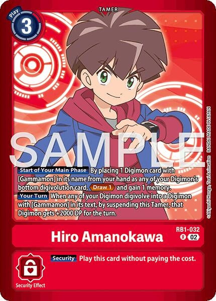 Image for Hiro Amanokawa (RB1-032 R) (Limited Card Pack -Billion Bullet-) - Digimon Card Game