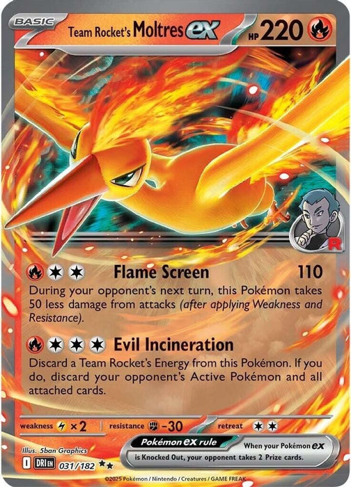 Team Rockets Moltres ex (#031/182) (SV10: Destined Rivals) Near Mint Holofoil