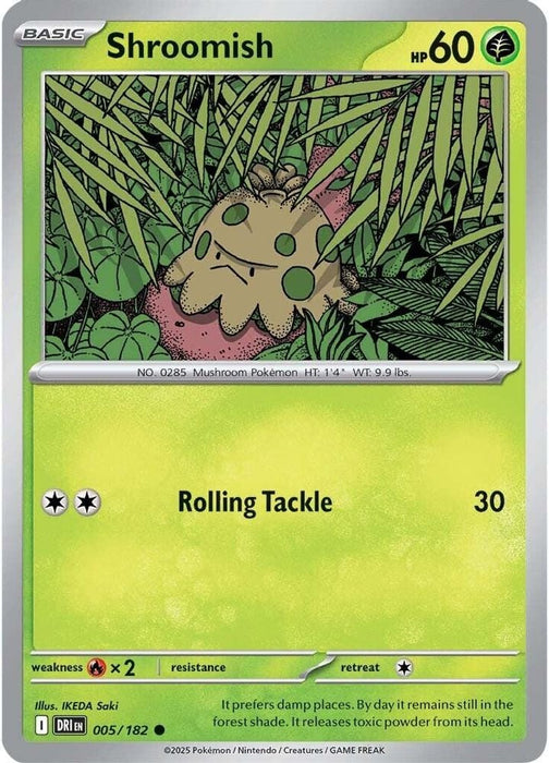 Shroomish (#005/182) (SV10: Destined Rivals) Near Mint Reverse Holofoil