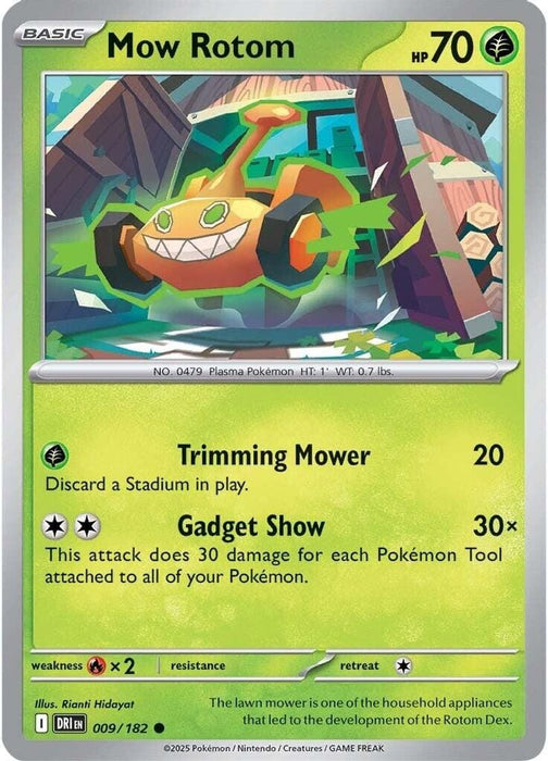 Mow Rotom (#009/182) (SV10: Destined Rivals) Near Mint Reverse Holofoil