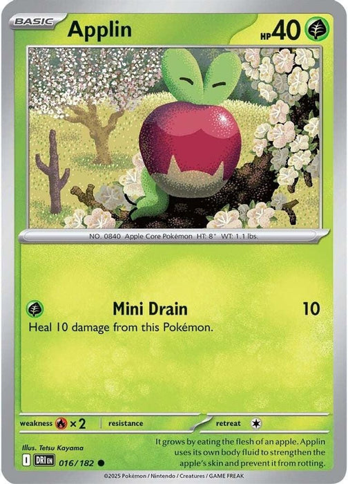 Applin (#016/182) (SV10: Destined Rivals) Near Mint Reverse Holofoil
