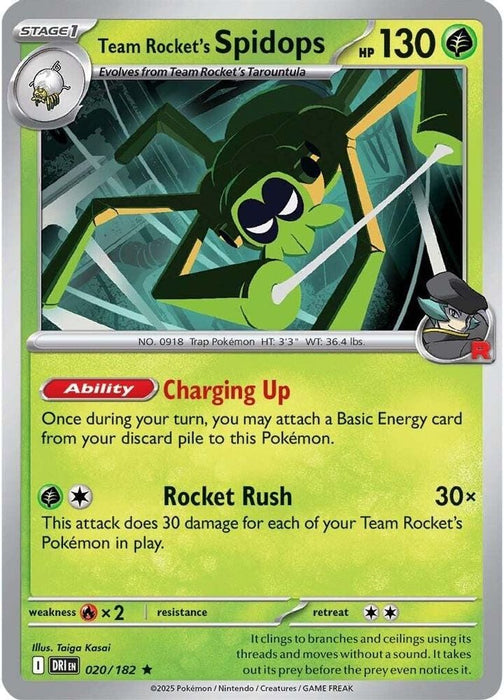 Team Rockets Spidops 020 182 (#020/182) (SV10: Destined Rivals)