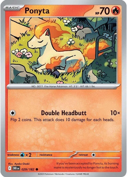 Ponyta (#029/182) (SV10: Destined Rivals) Near Mint Reverse Holofoil