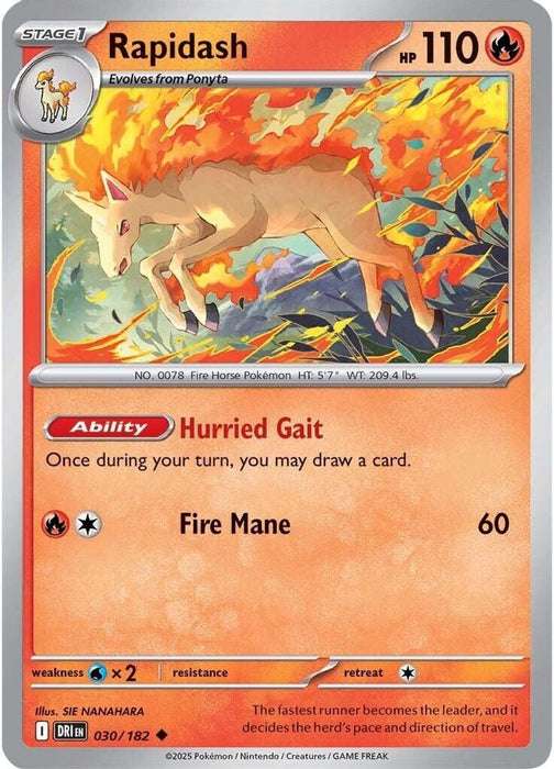 Rapidash 030 182 (#030/182) (SV10: Destined Rivals) Near Mint Reverse Holofoil