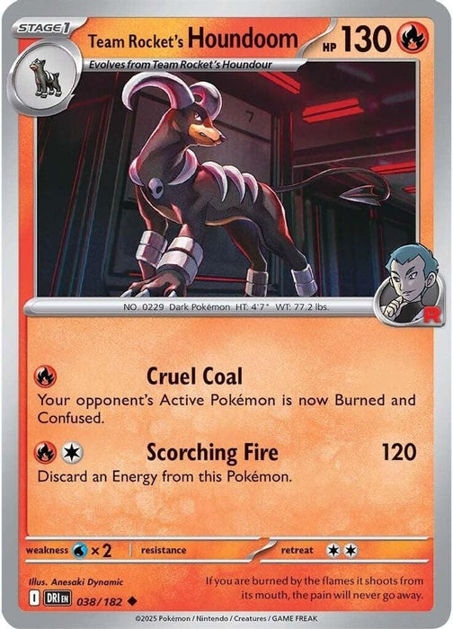 Team Rockets Houndoom 038 182 (#038/182) (SV10: Destined Rivals) Near Mint Reverse Holofoil