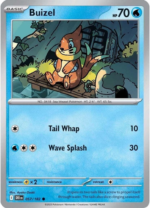 Buizel (#057/182) (SV10: Destined Rivals) Near Mint Reverse Holofoil