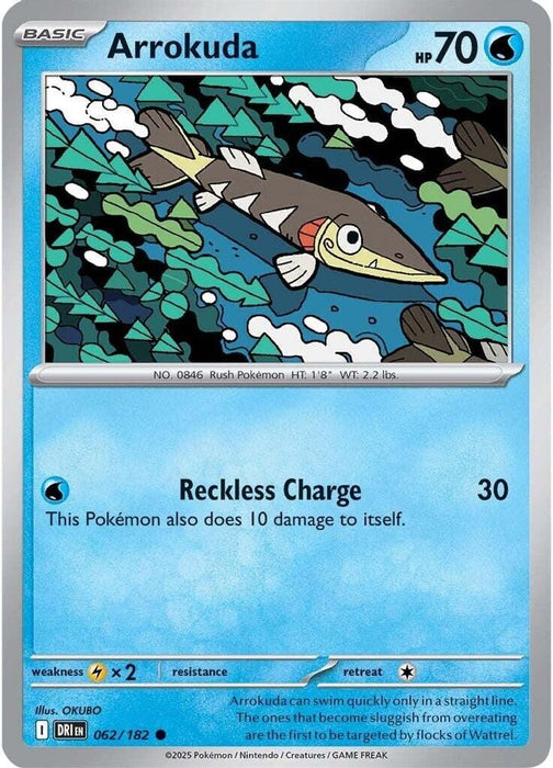 Arrokuda (#062/182) (SV10: Destined Rivals) Near Mint Reverse Holofoil