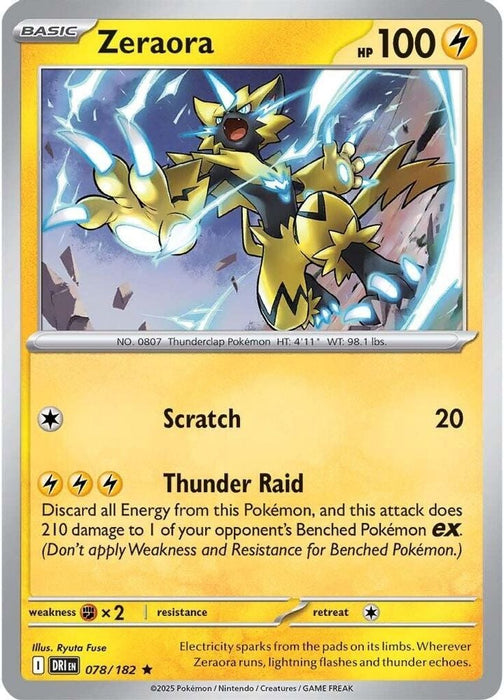 Zeraora (#078/182) (SV10: Destined Rivals) Near Mint Holofoil