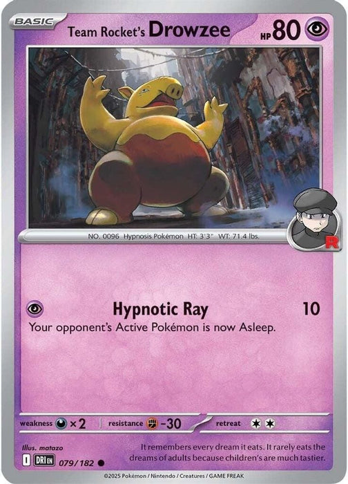 Team Rockets Drowzee (#079/182) (SV10: Destined Rivals)