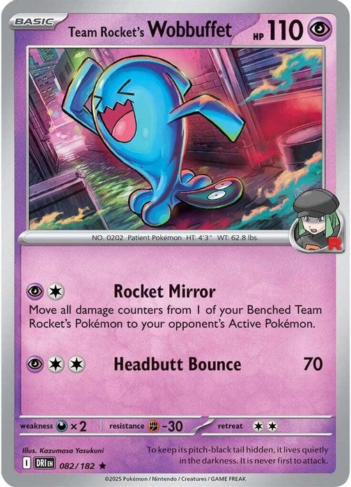 Team Rockets Wobbuffet (#082/182) (SV10: Destined Rivals) Near Mint Holofoil