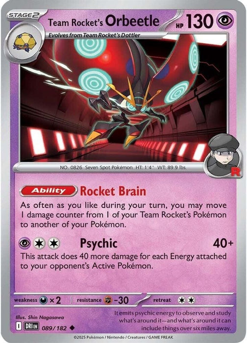 Team Rockets Orbeetle 089 182 (#089/182) (SV10: Destined Rivals)
