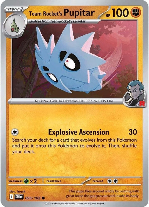 Team Rockets Pupitar (#095/182) (SV10: Destined Rivals)