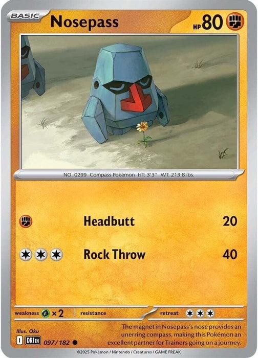 Nosepass (#097/182) (SV10: Destined Rivals) Near Mint Reverse Holofoil