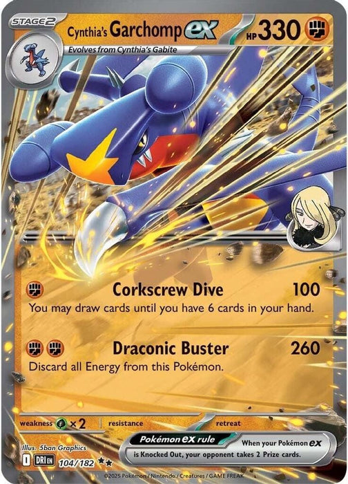 Cynthias Garchomp ex 104 182 (#104/182) (SV10: Destined Rivals) Near Mint Holofoil