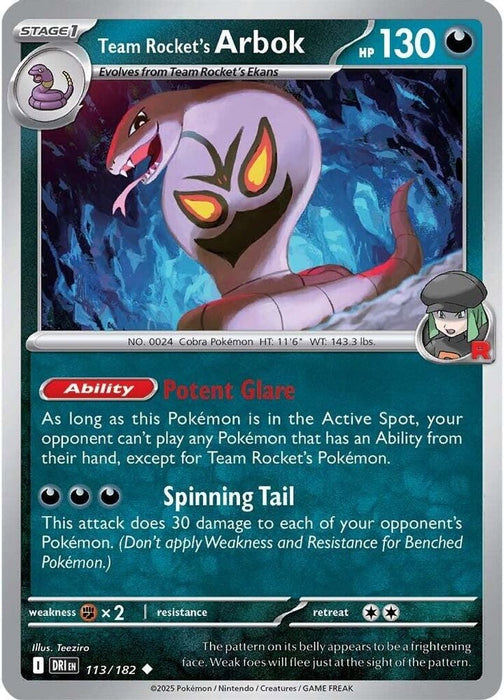 Team Rockets Arbok (#113/182) (SV10: Destined Rivals)