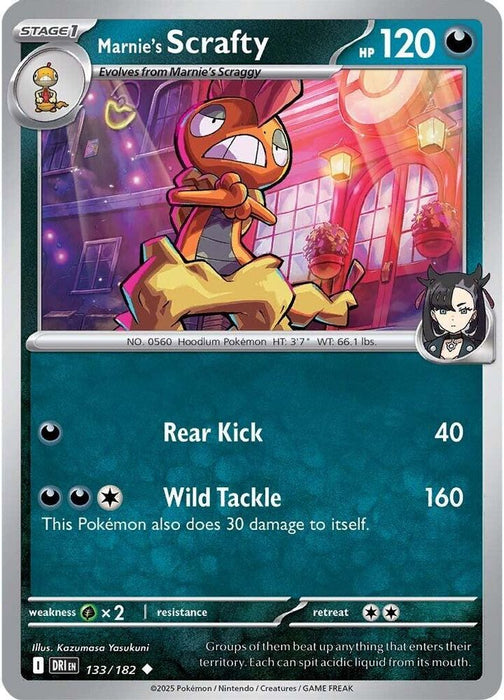 Marnie's Scrafty (#133/182) (SV10: Destined Rivals) Near Mint Reverse Holofoil