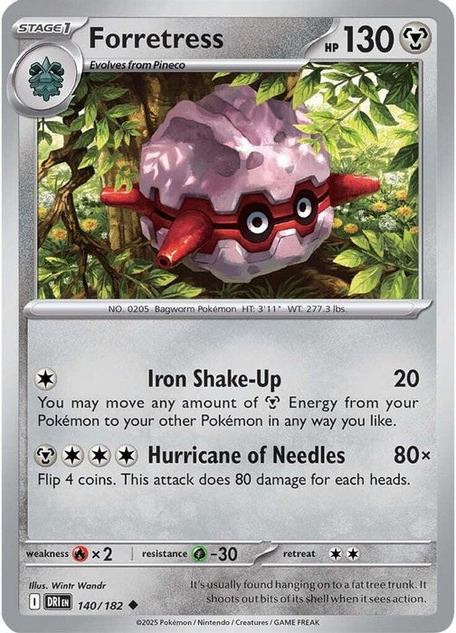 Forretress (#140/182) (SV10: Destined Rivals) Near Mint Reverse Holofoil