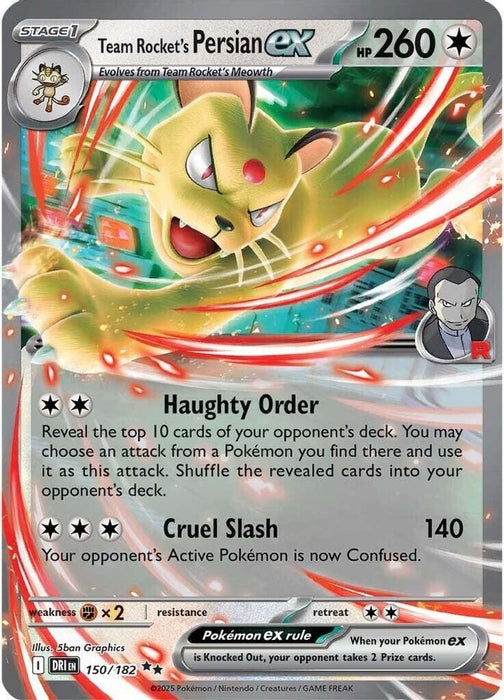 Team Rockets Persian ex 150 182 (#150/182) (SV10: Destined Rivals) Near Mint Holofoil
